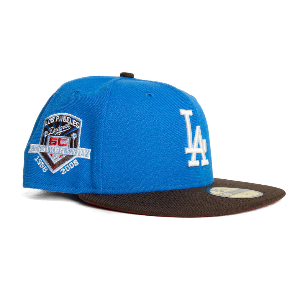 Los Angeles Dodgers New Era Custom 59FIFTY Blue Logo Sweatband Fitted Hat, 7 1/8 / Blue