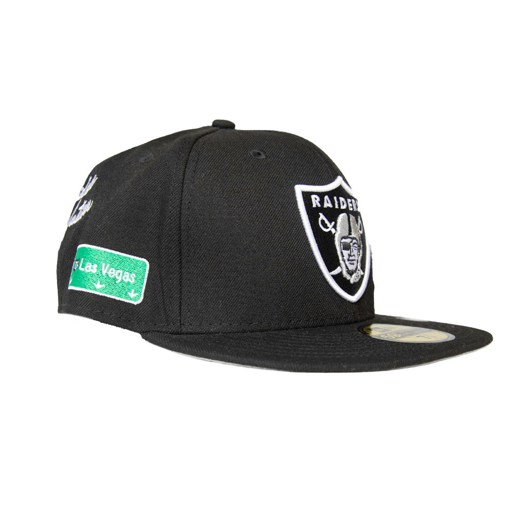 Las Vegas Raiders New Era Side Split 59FIFTY Fitted Hat - Black