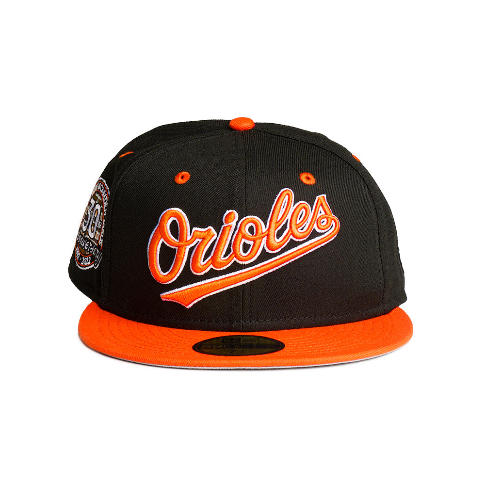 Official New Era Letterman Baltimore Orioles Black 59FIFTY Fitted