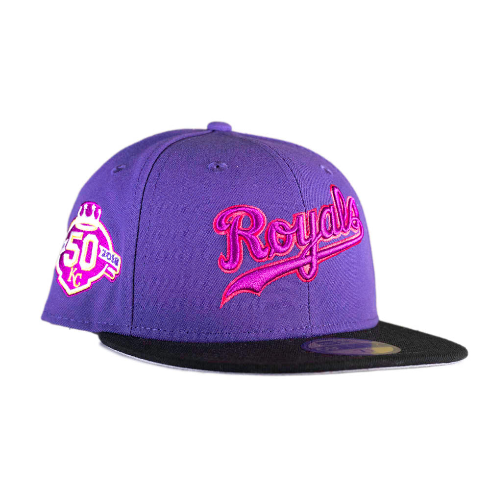 Kansas City Royals 2002 COOPERSTOWN PINK LOGO BOTTOM Fitted Hat