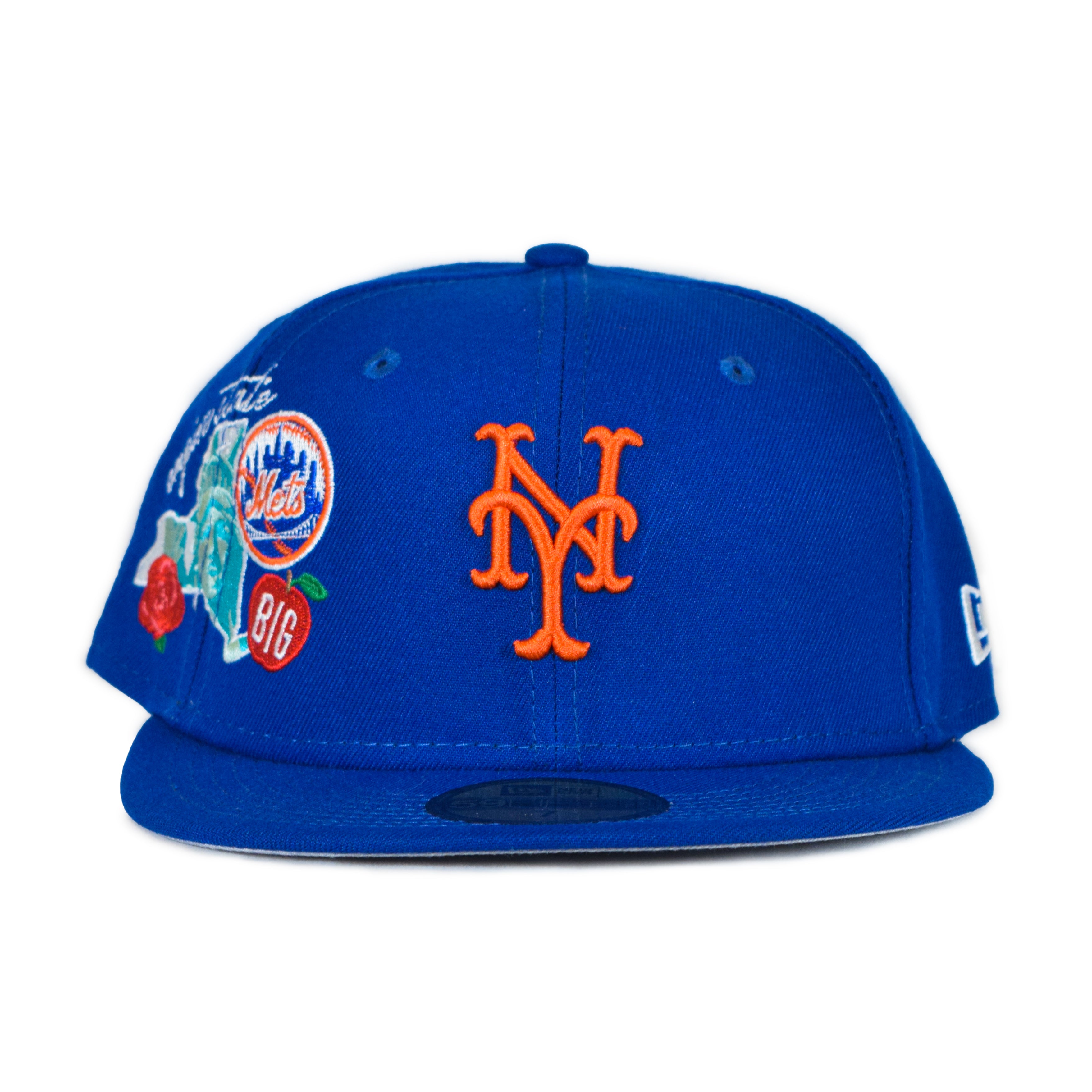 New Era New York Mets State Patch 59FIFTY Fitted - Blue/Orange 7 7/8
