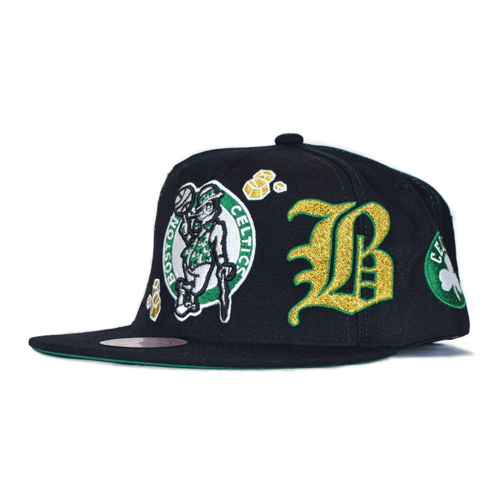 Boston Celtics Game Day Pattern Deadstock/Black Snapback - Mitchell & Ness  cap