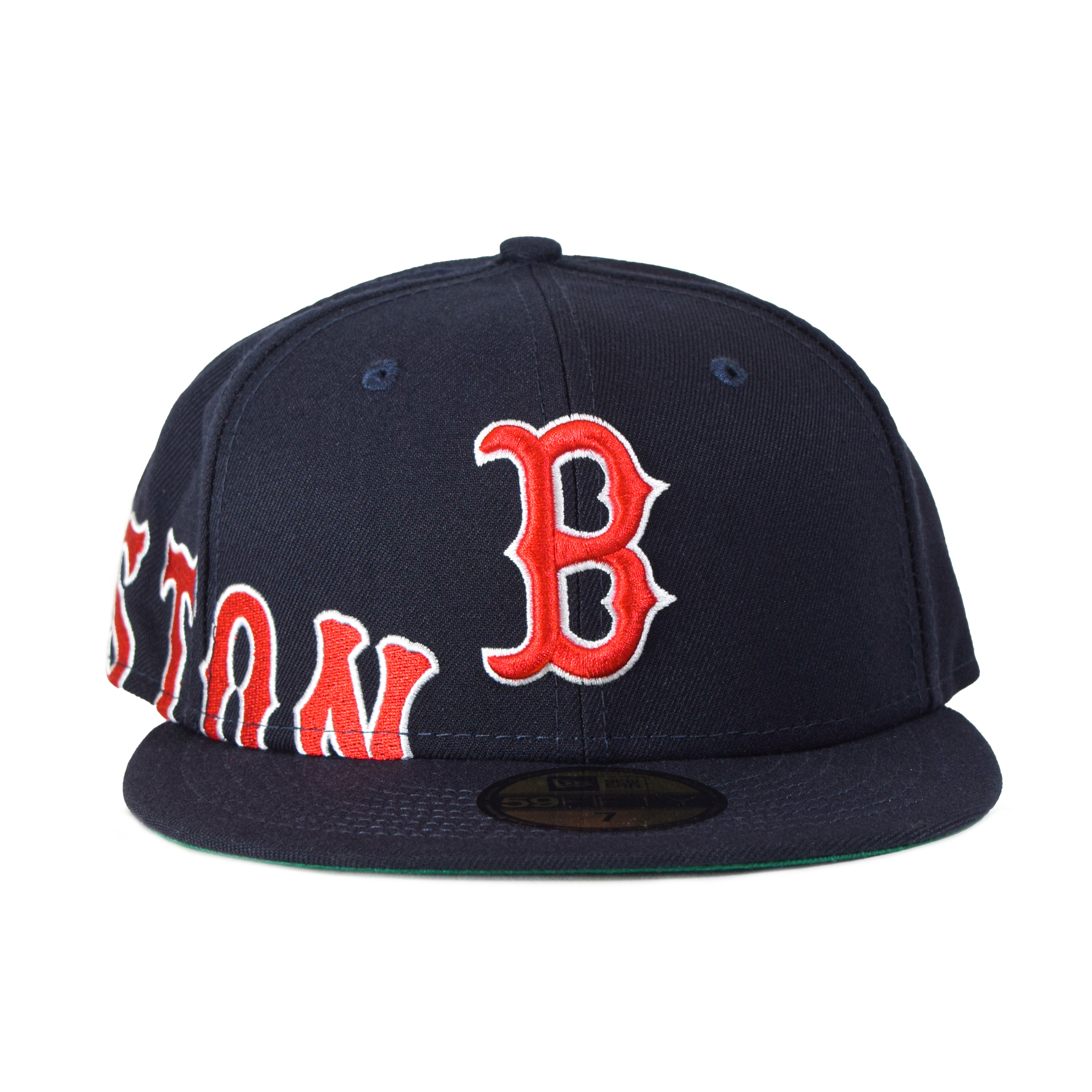 Boston Red Sox Fitted New Era 59FIFTY Sidesplit Hat Cap Green UV