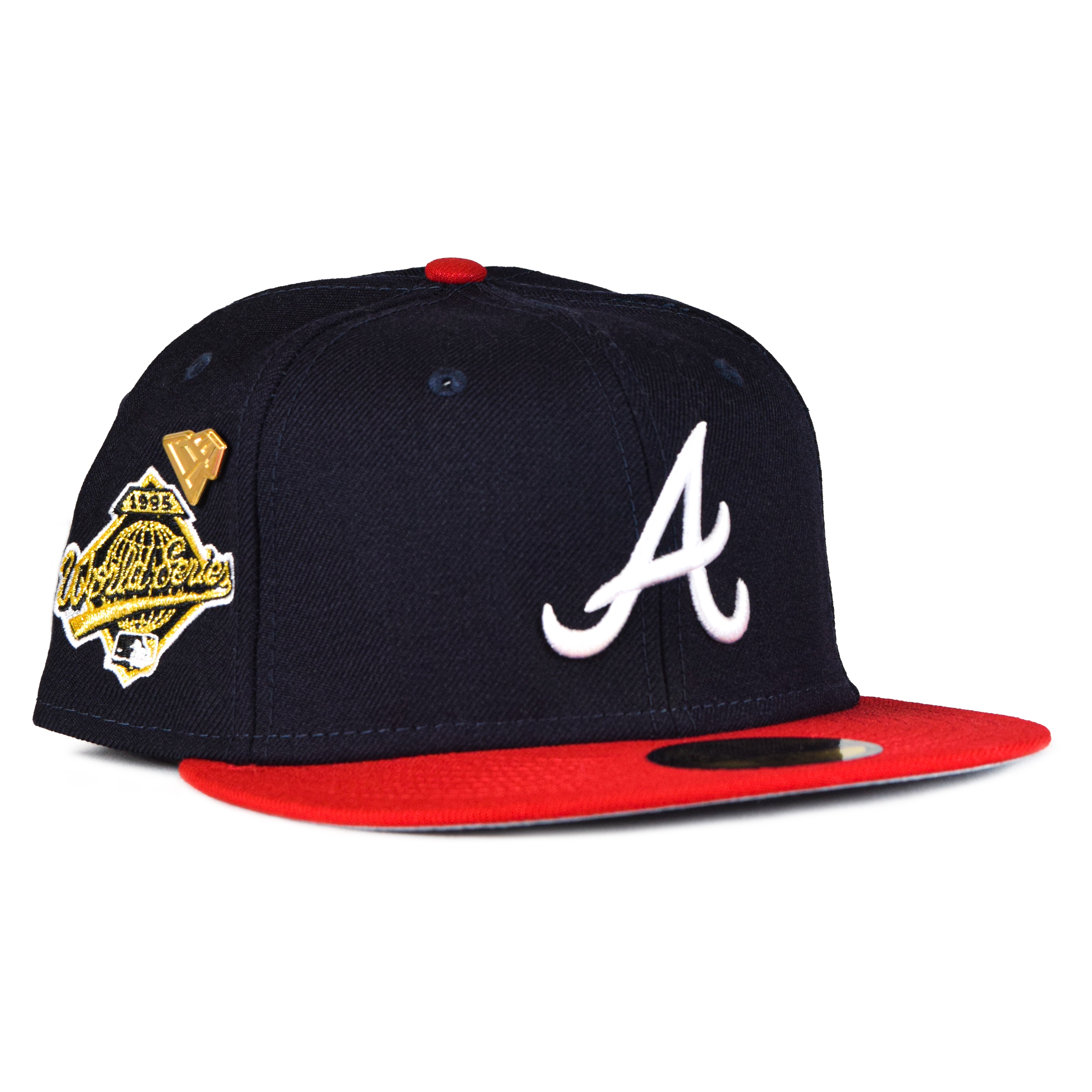 Atlanta Braves 1995 World Series New Era 59FIFTY Fitted Hats (Gray Under BRIM) 7 3/8