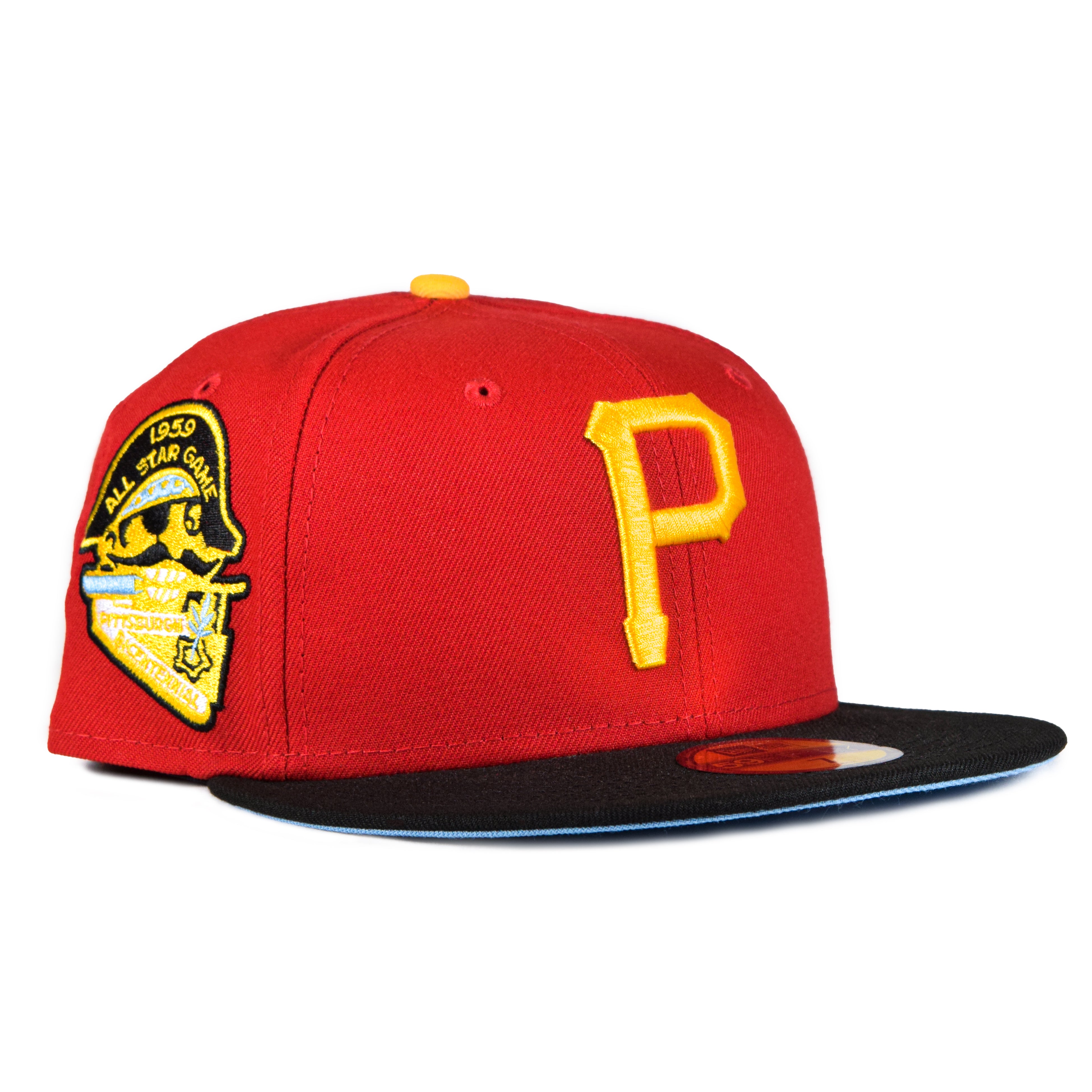 New Era Black Yellow Grey Bottom Pittsburgh Pirates 1959 All Star Game Fitted Hat 7 1/8