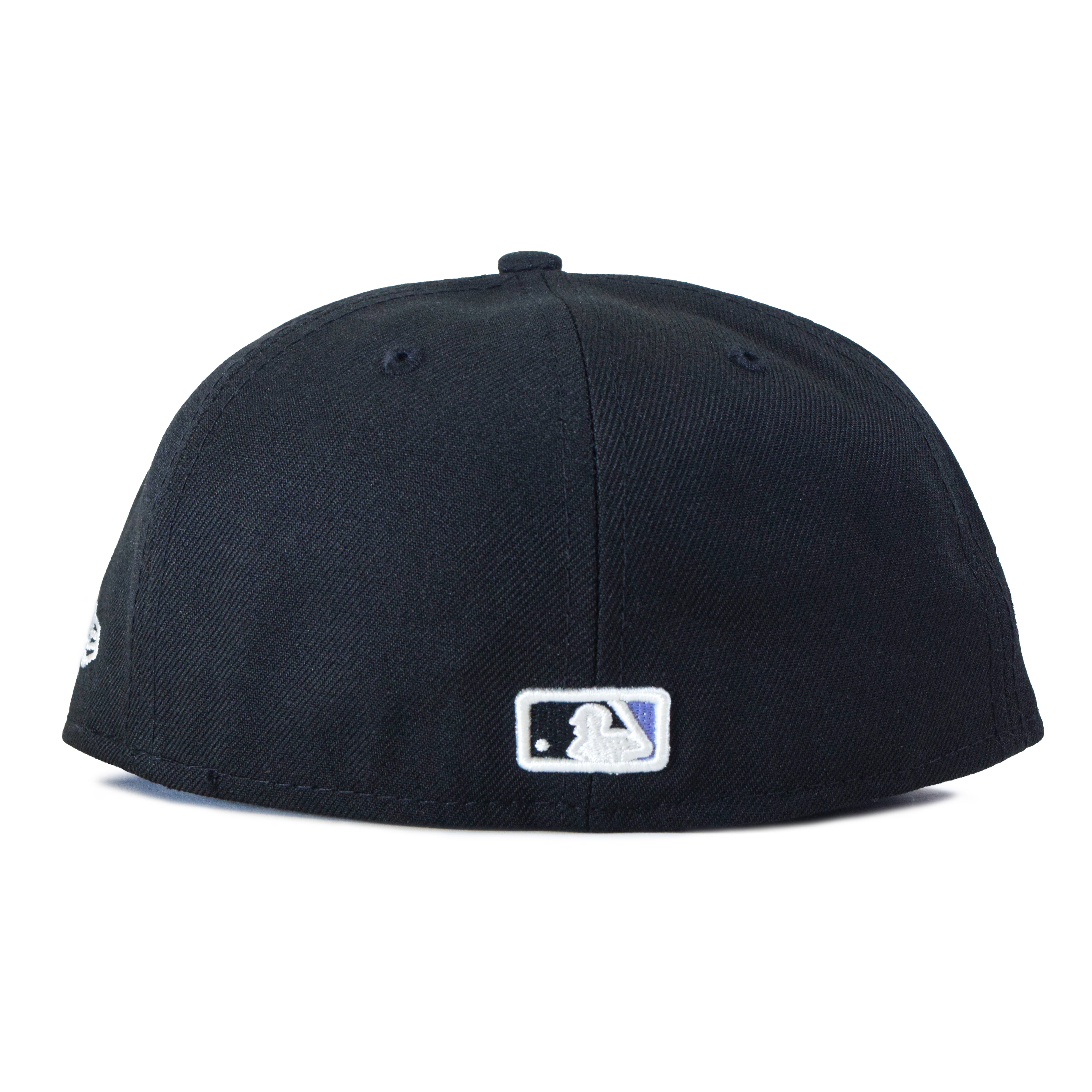 New York Yankees x Mets Split Crown Grey Bottom 59FIFTY Side Patch Fitted | Navy/Royal Blue Yankees x Mets 5950 Cap 7 1/4