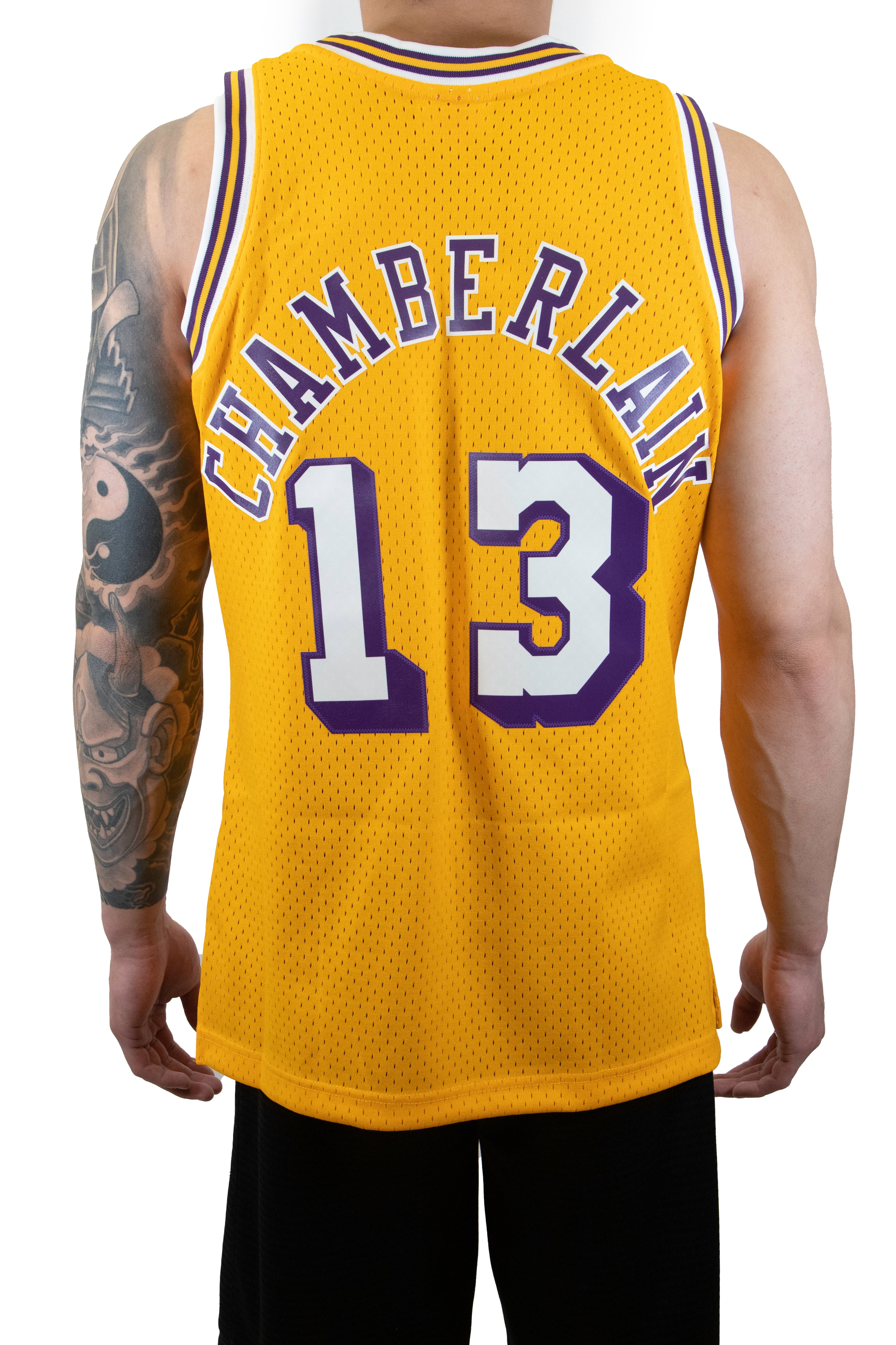Wilt Chamberlain Los Angeles Lakers Hardwood Classic Yellow Jersey #13 Size  54