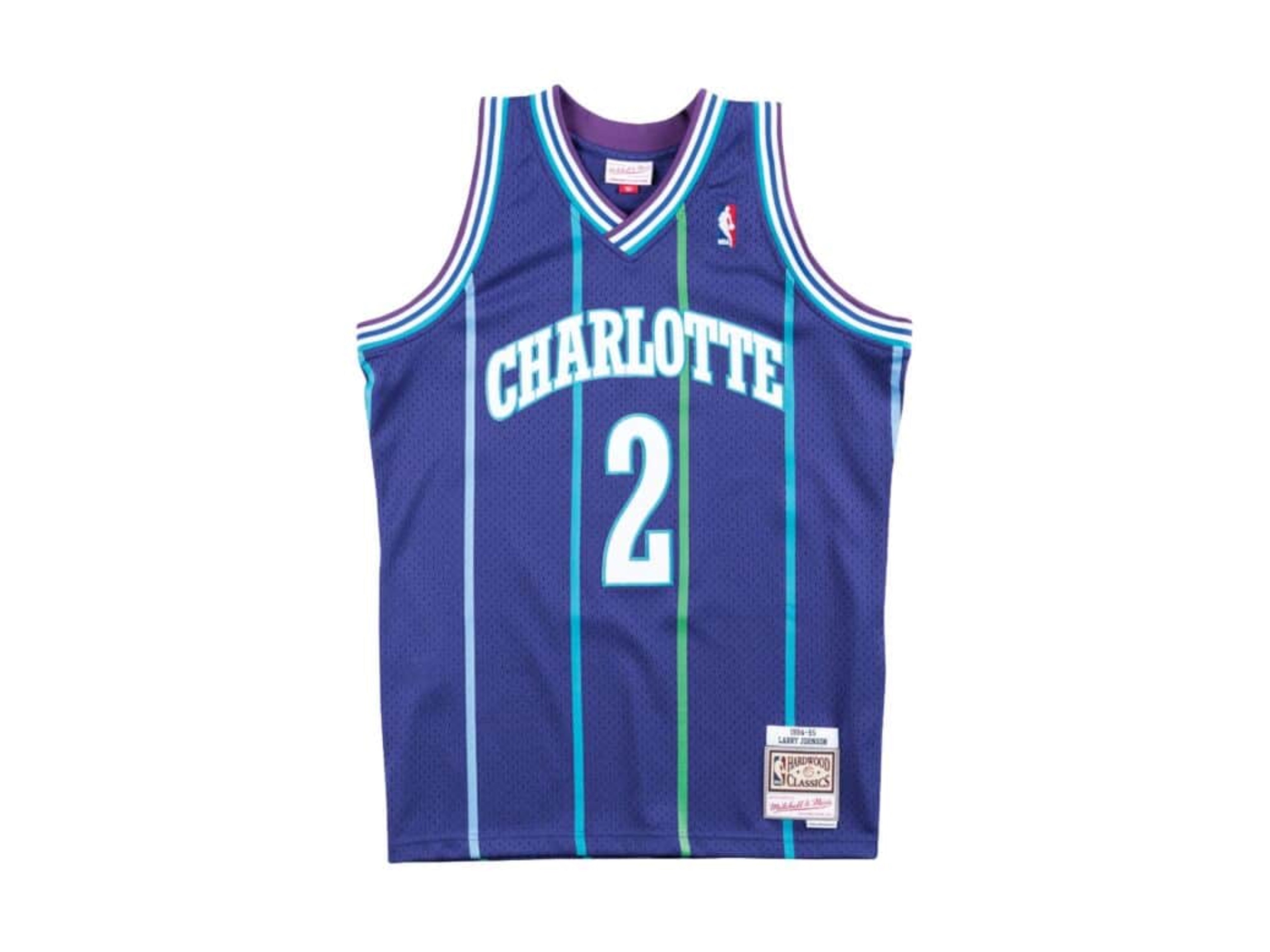 larry johnson purple hornets jersey