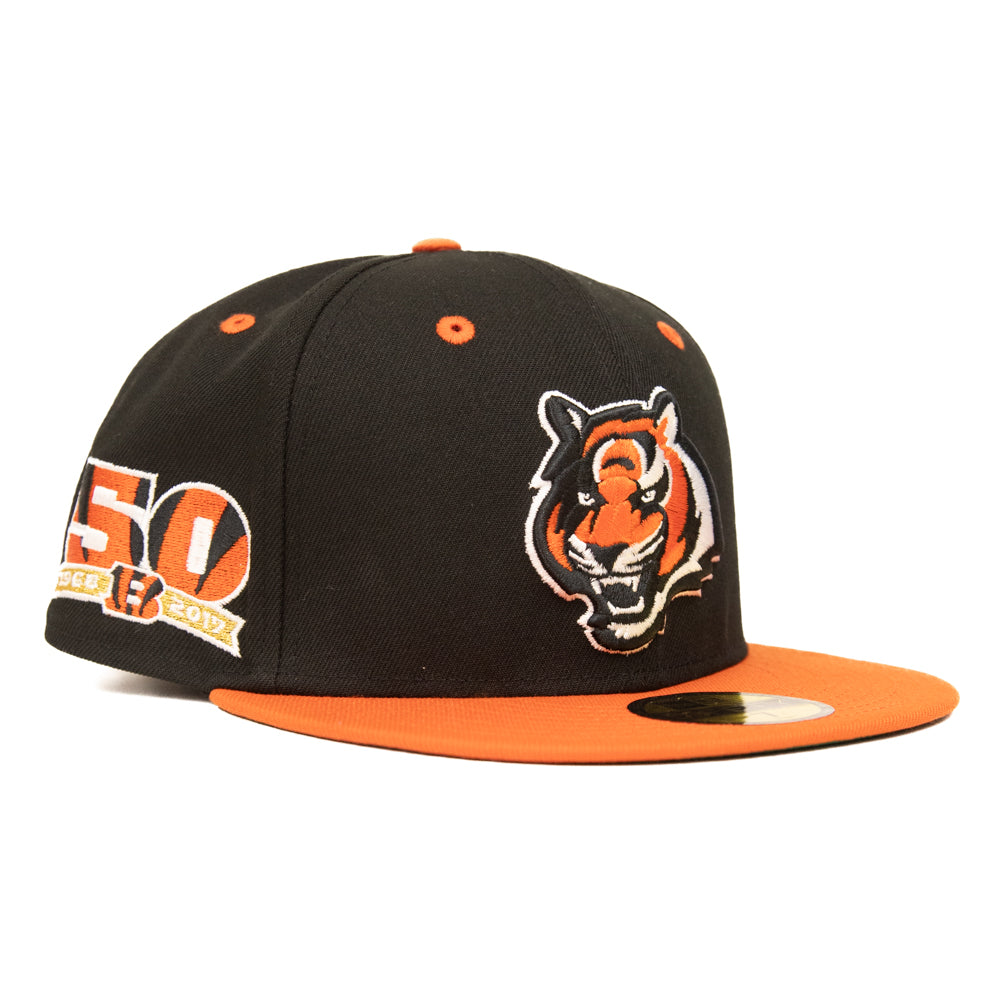 Men s New Era Black Orange Cincinnati Bengals Flipside 2Tone 59FIFTY Fitted Hat