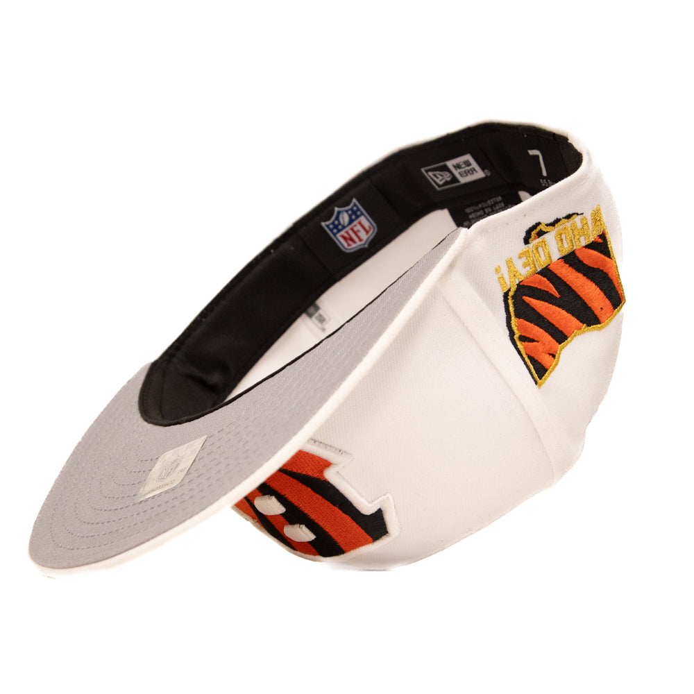 New Era 59Fifty Fitted Cap: Cincinnati Bengals [White Out-Who Dey]