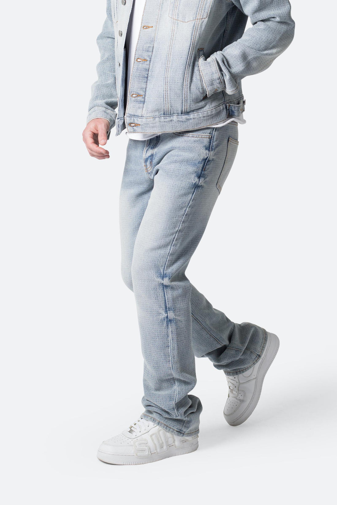 MNML: Western Crosshatch Flare Denim [Blue]